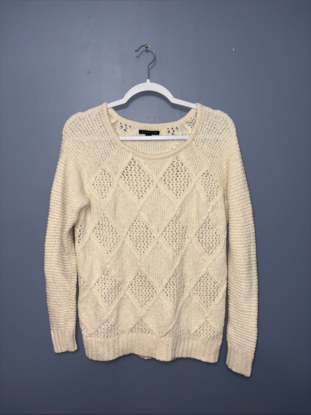 American Eagle • Cream Knit Sweater